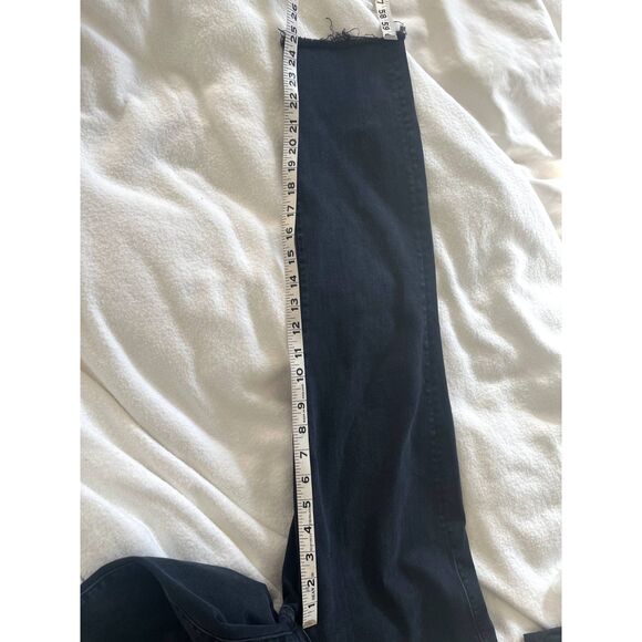 Mother Looker Ankle Fray Denim Jeans in Blackbird Size 31 - Picture 6 of 10